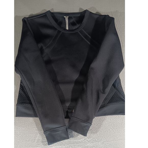 Fabletics Black Mesh Back Long Sleeve Workout Top Size M Activewear Athleisure - Picture 1 of 8